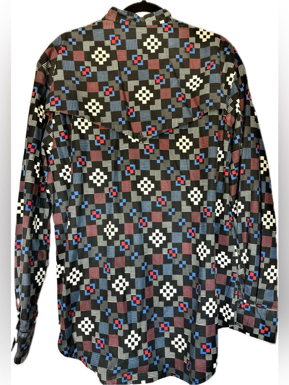The Look Geometric Print Button Down Shirt Men’s Large | Retro 90s Style